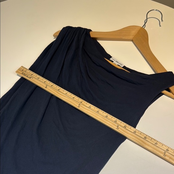 James Perse Standard Womens Dress Size 0 X-Small Blue Sleeveless Ruched Shoulder - Picture 4 of 6